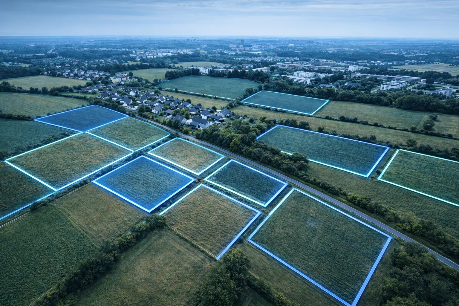Vue aérienne cadastrale de France
