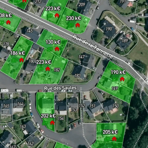 Historique des transactions immobilières DVF avec prix de vente
